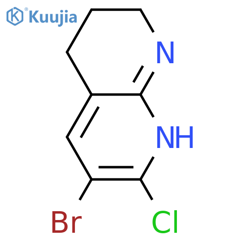 6-bromo-7-chloro-1,2,3,4-tetrahydro-1,8-naphthyridine structure