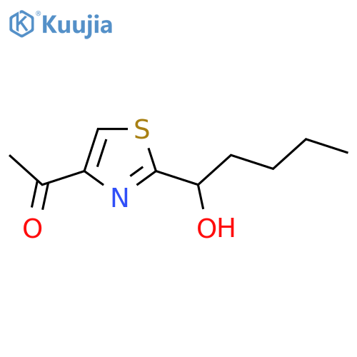 1-2-(1-hydroxypentyl)-1,3-thiazol-4-ylethan-1-one structure