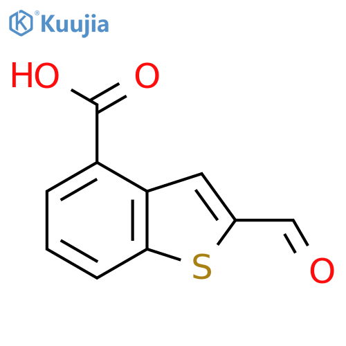 2-Formyl-1-benzothiophene-4-carboxylic acid structure