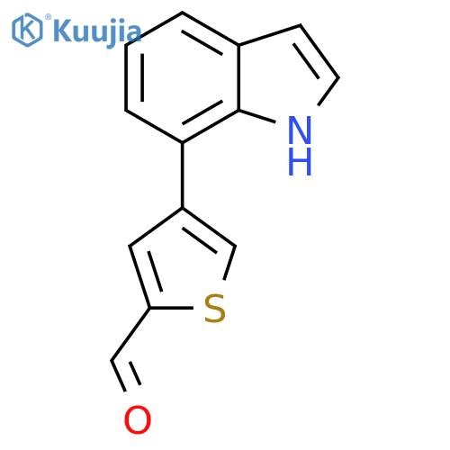 4-(1H-indol-7-yl)thiophene-2-carbaldehyde structure