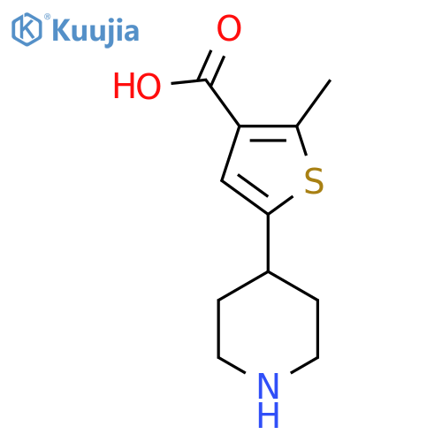 2-methyl-5-(piperidin-4-yl)thiophene-3-carboxylic acid structure