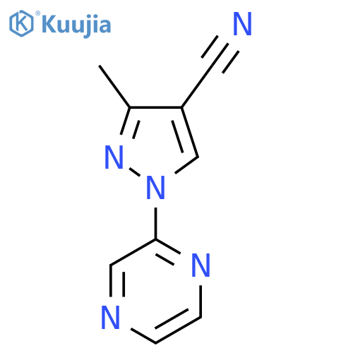 3-methyl-1-(pyrazin-2-yl)-1H-pyrazole-4-carbonitrile structure