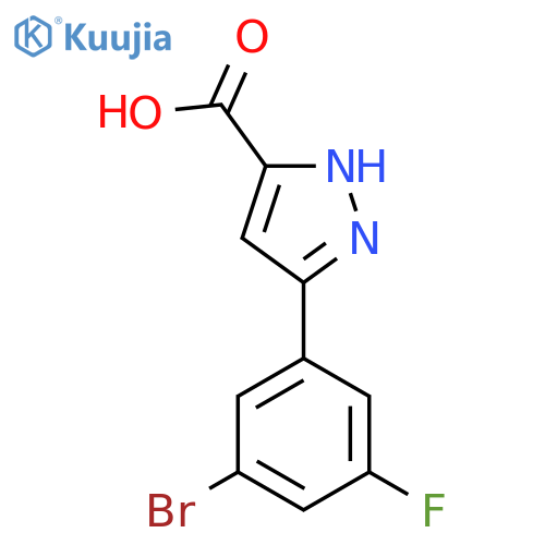 5-(3-bromo-5-fluorophenyl)-1H-pyrazole-3-carboxylic acid structure