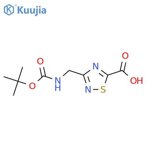 3-({[(Tert-butoxy)carbonyl]amino}methyl)-1,2,4-thiadiazole-5-carboxylic acid structure