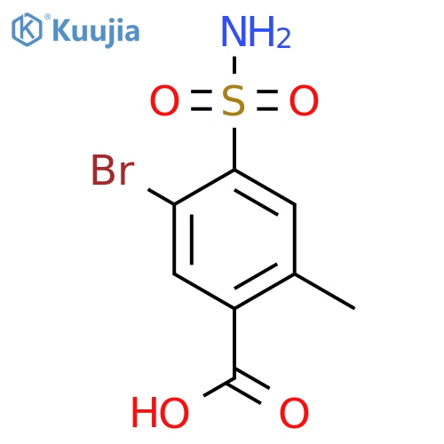 5-bromo-2-methyl-4-sulfamoylbenzoic acid structure