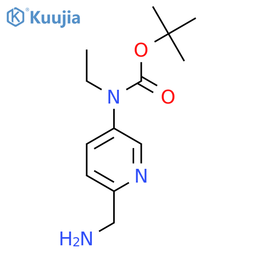 tert-butyl N-6-(aminomethyl)pyridin-3-yl-N-ethylcarbamate structure
