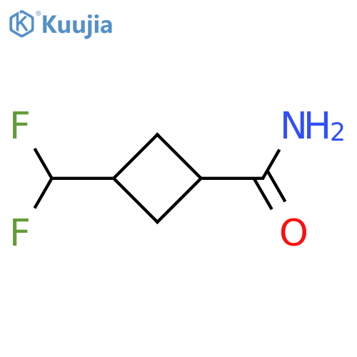 trans-3-(difluoromethyl)cyclobutane-1-carboxamide structure