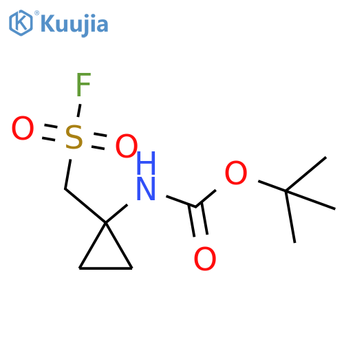 tert-butyl N-{1-(fluorosulfonyl)methylcyclopropyl}carbamate structure