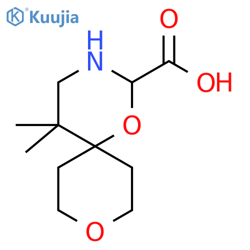 5,5-dimethyl-1,9-dioxa-3-azaspiro5.5undecane-2-carboxylic acid structure