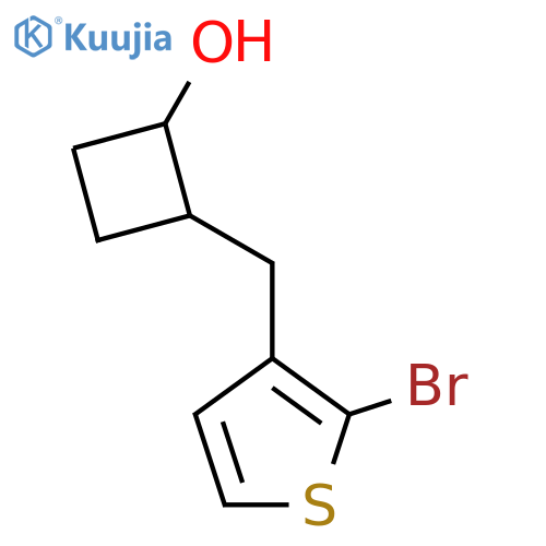 2-(2-bromothiophen-3-yl)methylcyclobutan-1-ol structure