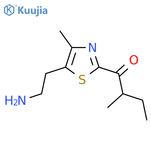 1-5-(2-aminoethyl)-4-methyl-1,3-thiazol-2-yl-2-methylbutan-1-one structure
