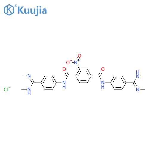 1,4-Benzenedicarboxamide,N1,N4-bis[4-[(methylamino)(methylimino)methyl]phenyl]-2-nitro-, hydrochloride(1:2) structure