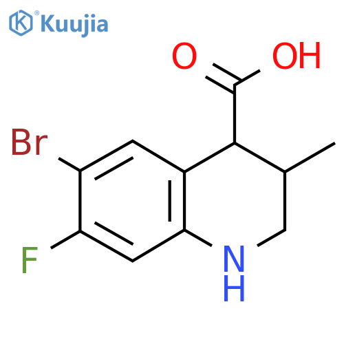 6-Bromo-7-fluoro-3-methyl-1,2,3,4-tetrahydroquinoline-4-carboxylic acid structure