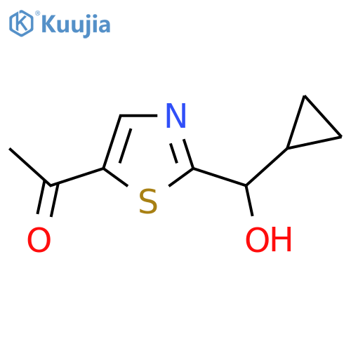 1-{2-cyclopropyl(hydroxy)methyl-1,3-thiazol-5-yl}ethan-1-one structure