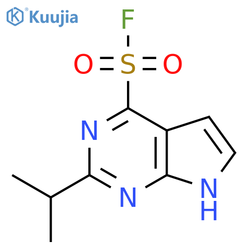 2-(propan-2-yl)-7H-pyrrolo2,3-dpyrimidine-4-sulfonyl fluoride structure