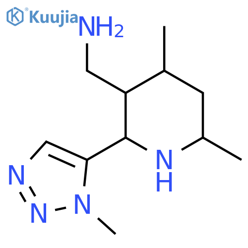 4,6-dimethyl-2-(1-methyl-1H-1,2,3-triazol-5-yl)piperidin-3-ylmethanamine structure