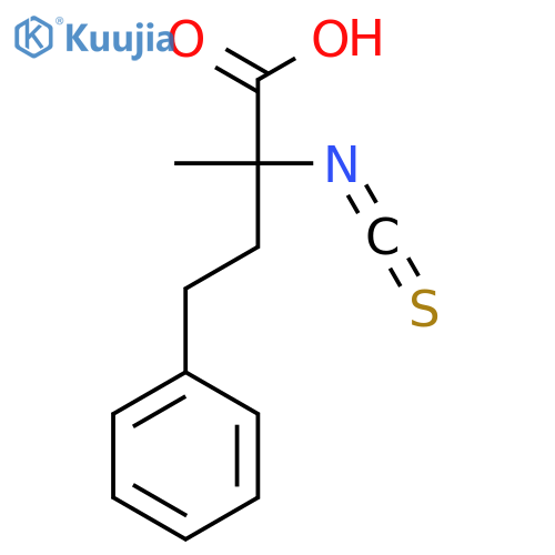2-isothiocyanato-2-methyl-4-phenylbutanoic acid structure