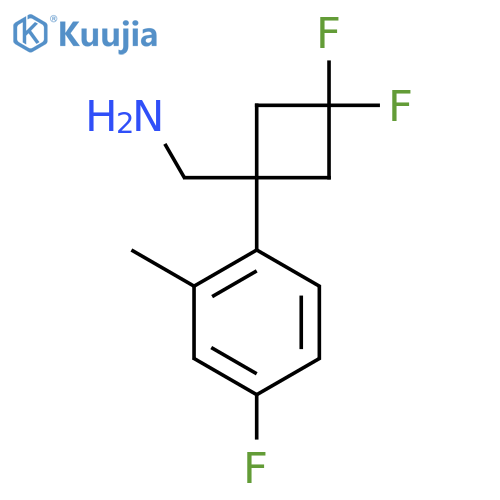 3,3-difluoro-1-(4-fluoro-2-methylphenyl)cyclobutylmethanamine structure