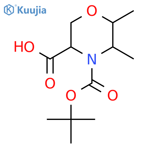 4-(tert-butoxy)carbonyl-5,6-dimethylmorpholine-3-carboxylic acid structure