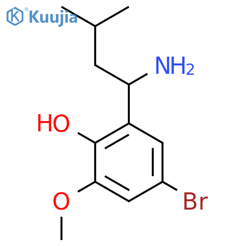 2-(1-amino-3-methylbutyl)-4-bromo-6-methoxyphenol structure