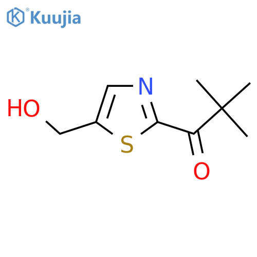 1-5-(hydroxymethyl)-1,3-thiazol-2-yl-2,2-dimethylpropan-1-one structure