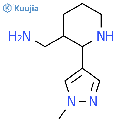2-(1-methyl-1H-pyrazol-4-yl)piperidin-3-ylmethanamine structure