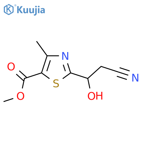 Methyl 2-(2-cyano-1-hydroxyethyl)-4-methyl-1,3-thiazole-5-carboxylate structure