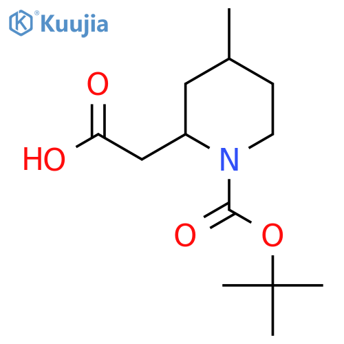 2-{1-(tert-butoxy)carbonyl-4-methylpiperidin-2-yl}acetic acid structure