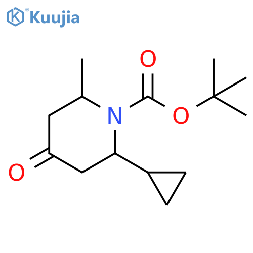 tert-butyl 2-cyclopropyl-6-methyl-4-oxopiperidine-1-carboxylate structure