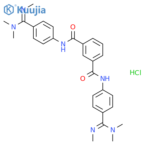 1,3-Benzenedicarboxamide,N1,N3-bis[4-[(dimethylamino)(methylimino)methyl]phenyl]-, hydrochloride (1:2) structure