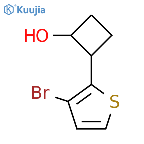 2-(3-bromothiophen-2-yl)cyclobutan-1-ol structure