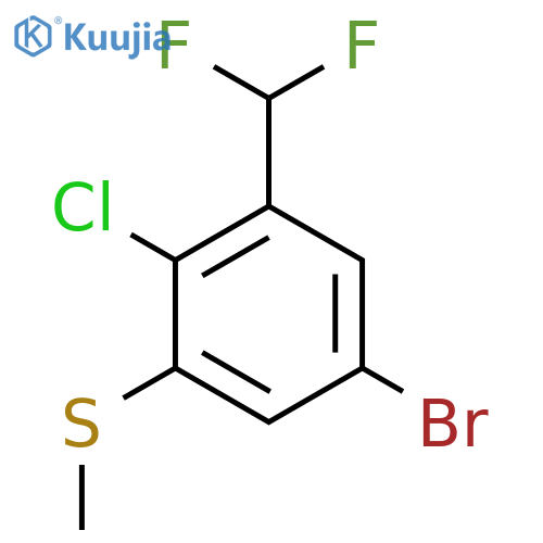 (5-Bromo-2-chloro-3-(difluoromethyl)phenyl)(methyl)sulfane structure