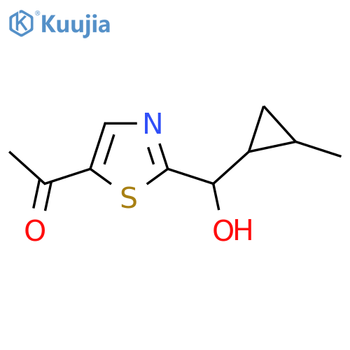 1-{2-hydroxy(2-methylcyclopropyl)methyl-1,3-thiazol-5-yl}ethan-1-one structure