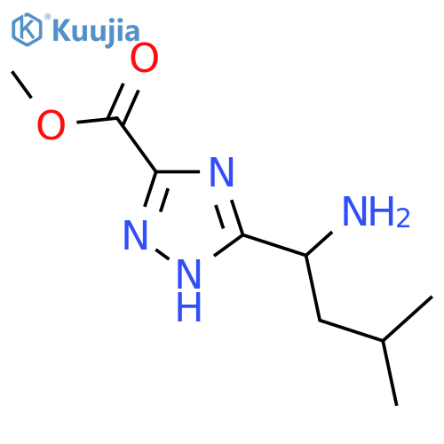 methyl 3-(1-amino-3-methylbutyl)-1H-1,2,4-triazole-5-carboxylate structure