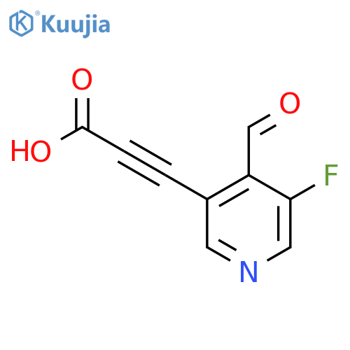 3-(5-fluoro-4-formylpyridin-3-yl)prop-2-ynoic acid structure