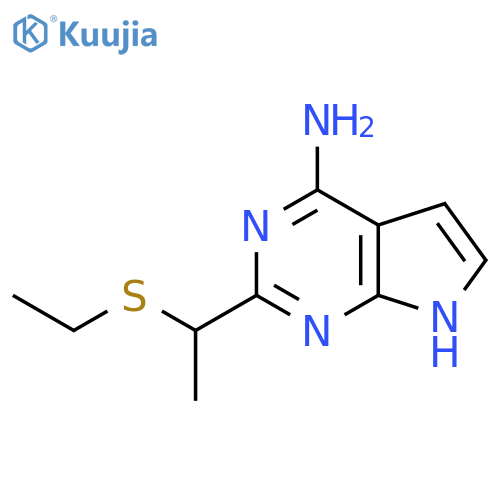 2-1-(ethylsulfanyl)ethyl-7H-pyrrolo2,3-dpyrimidin-4-amine structure