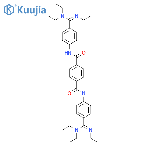 1,4-Benzenedicarboxamide,N1,N4-bis[4-[(diethylamino)(ethylimino)methyl]phenyl]-, hydrochloride (1:2) structure