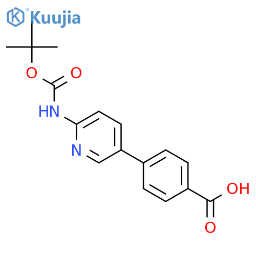 Benzoic acid, 4-[6-[[(1,1-dimethylethoxy)carbonyl]amino]-3-pyridinyl]- structure
