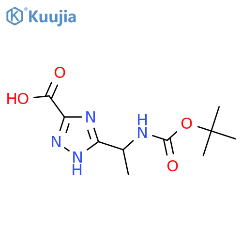 3-(1-{(tert-butoxy)carbonylamino}ethyl)-1H-1,2,4-triazole-5-carboxylic acid structure