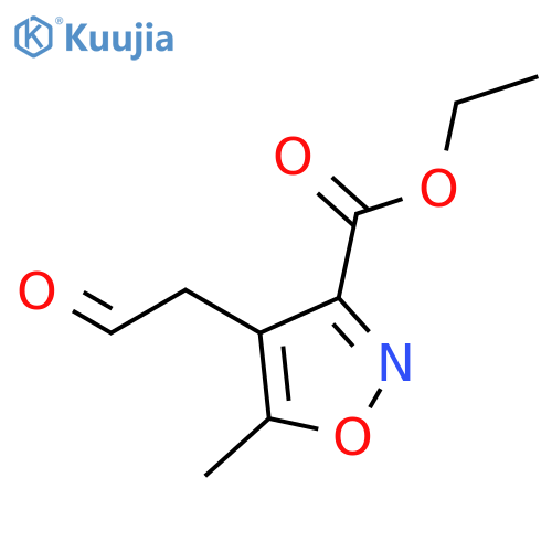 3-Isoxazolecarboxylic acid, 5-methyl-4-(2-oxoethyl)-, ethyl ester structure