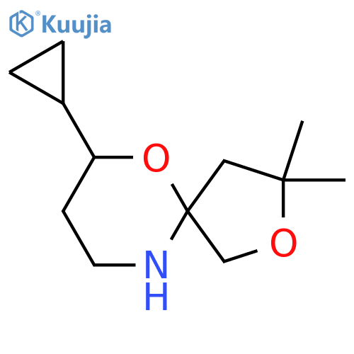 7-cyclopropyl-3,3-dimethyl-2,6-dioxa-10-azaspiro4.5decane structure