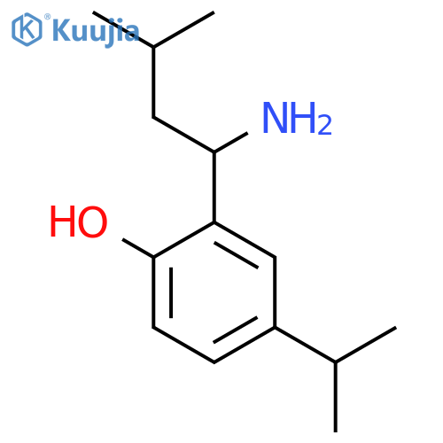 2-(1-amino-3-methylbutyl)-4-(propan-2-yl)phenol structure
