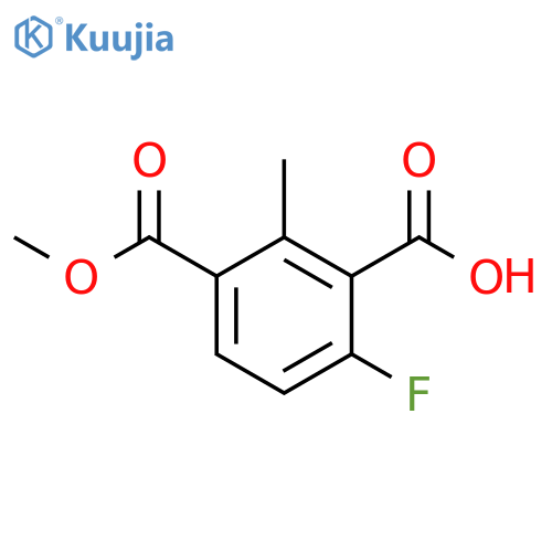 6-fluoro-3-(methoxycarbonyl)-2-methylbenzoic acid structure