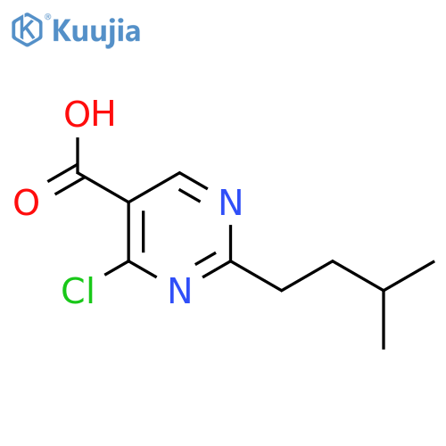 4-chloro-2-(3-methylbutyl)pyrimidine-5-carboxylic acid structure