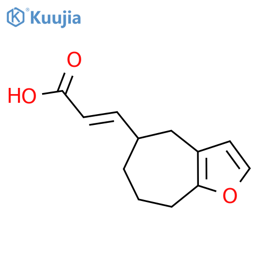 (2E)-3-{4H,5H,6H,7H,8H-cycloheptabfuran-5-yl}prop-2-enoic acid structure