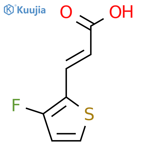 (2E)-3-(3-fluorothiophen-2-yl)prop-2-enoic acid structure