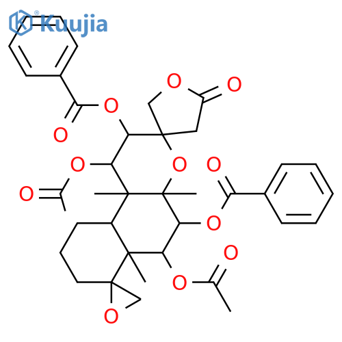 4,18:8,13-Diepoxy-6,7,11,12-tetrahydroxy-15,16-clerodanolide; (ent-4β,6β,7α,8α,11α,12β,13S)-form, 7,12-Dibenzoyl, 6,11-di-Ac structure