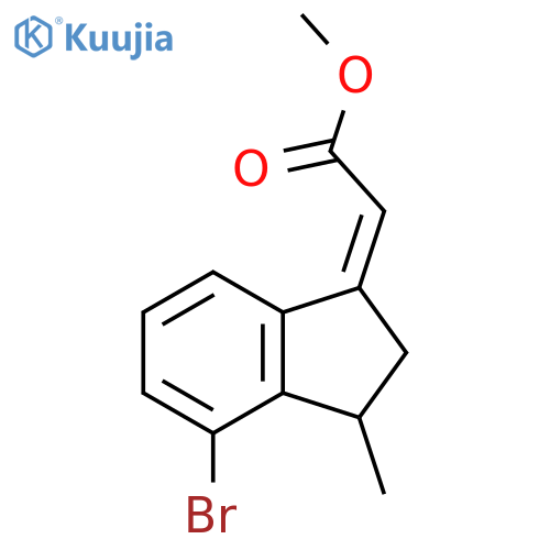 methyl 2-(1Z)-4-bromo-3-methyl-2,3-dihydro-1H-inden-1-ylideneacetate structure