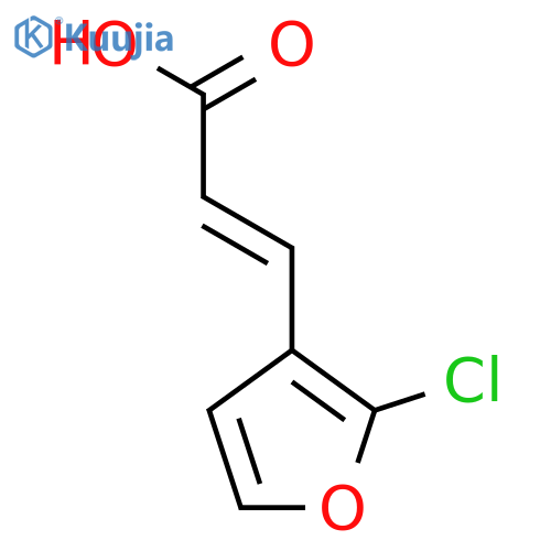 (2E)-3-(2-chlorofuran-3-yl)prop-2-enoic acid structure