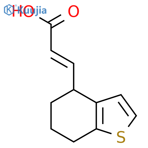 (2E)-3-(4,5,6,7-tetrahydro-1-benzothiophen-4-yl)prop-2-enoic acid structure